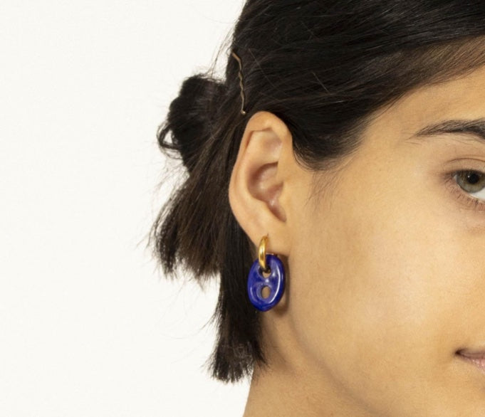 Mariner Link Blue Glass Earring