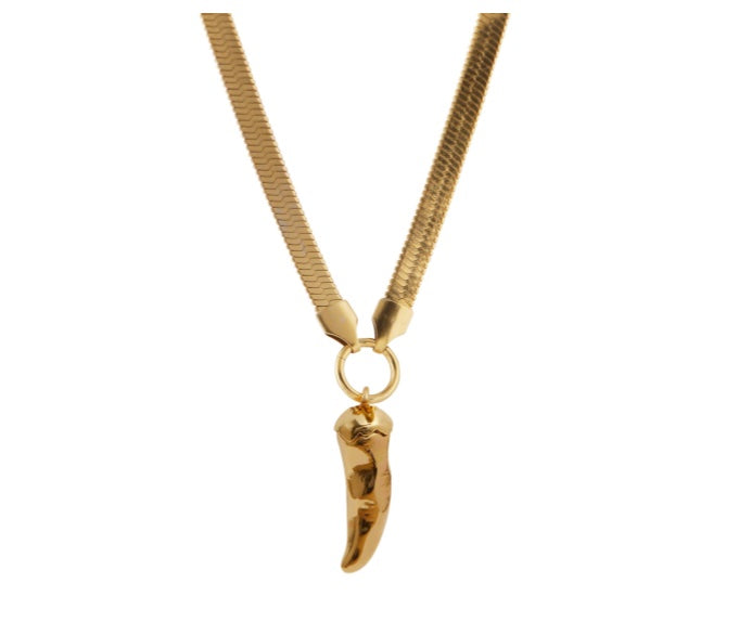 Gold Chilli & Snake Chain Necklace