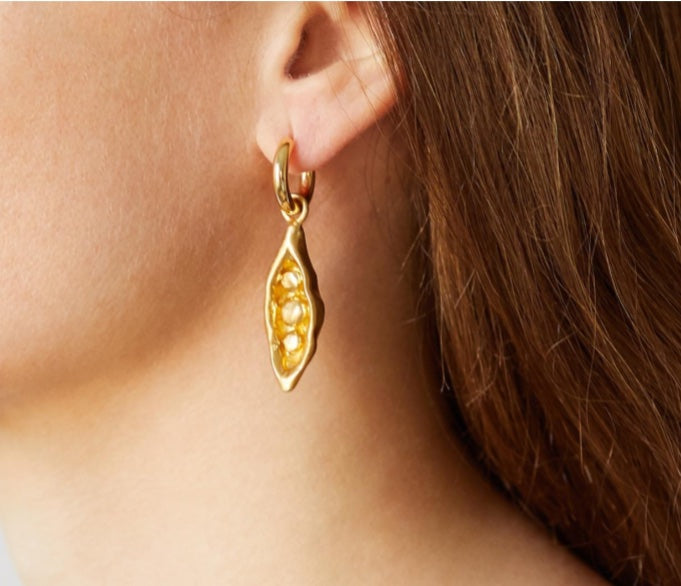 Pea in a Pod Gold Earrings