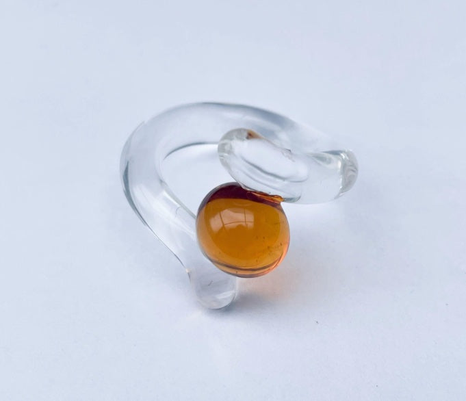 Swirl Amber Ring - SAMPLE