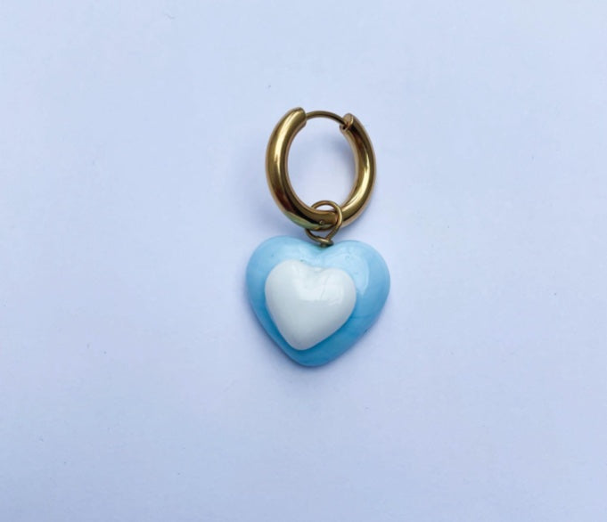 Heart Button Earring- SAMPLE