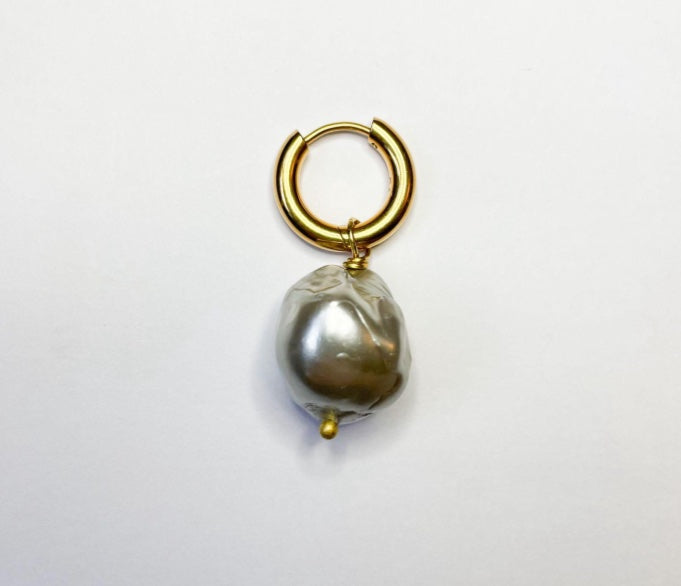 Silver Colour Baroque Pearl Earring- SAMPLE