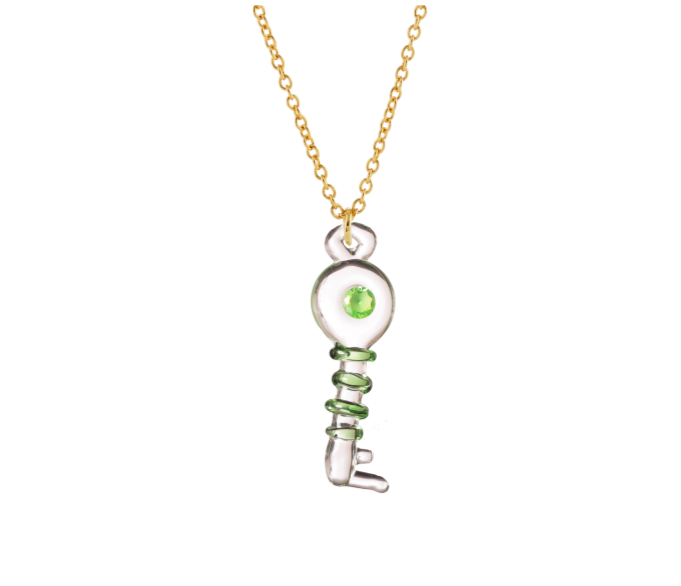 Zirconite Key Trace Chain Necklace