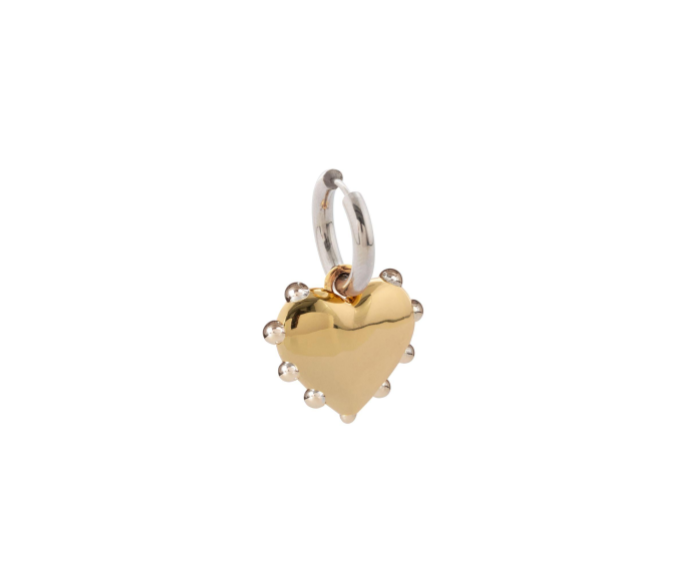 Mixed Metal Milagros Heart Earring