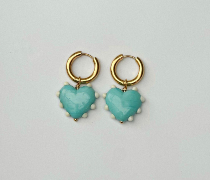 PAIR Milagros Heart Blue Earring