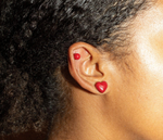 Love Red Glass Stud Earring