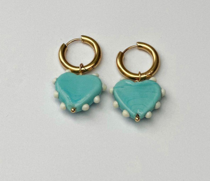 PAIR Milagros Heart Blue Earring