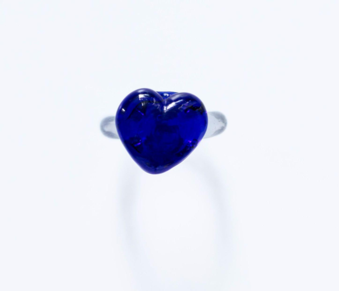 XL Love Blue Glass Ring