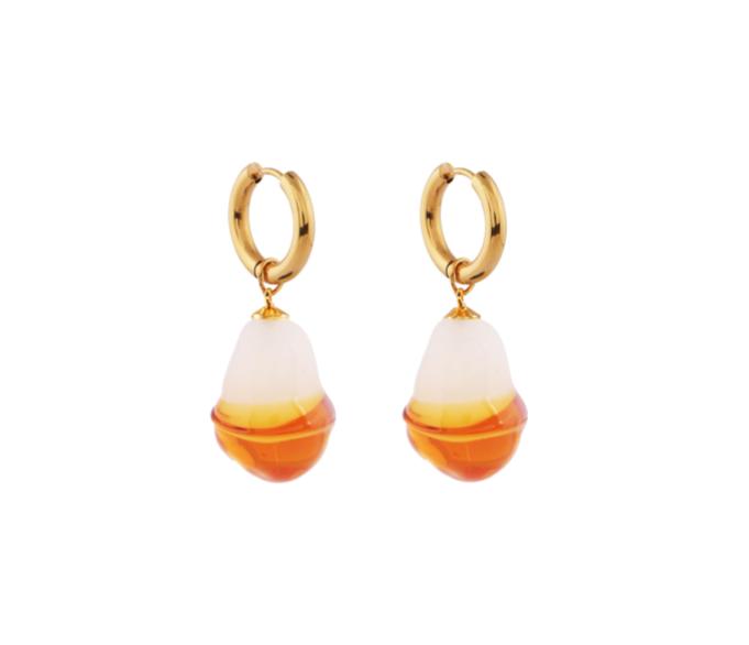 XS Glass Baroque Pearl Amber Earring