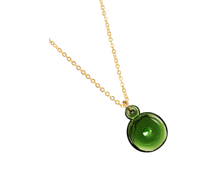 Zirconite Green and Trace Chain Necklace