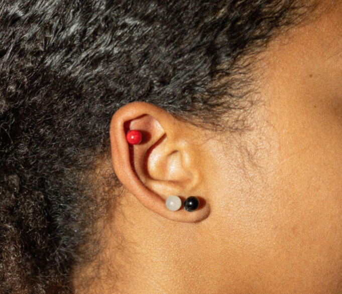 Bolita Red Stud Earring