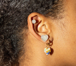 Love Pearl Glass Stud Earring