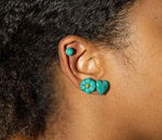 Love Turquoise Glass Stud Earring