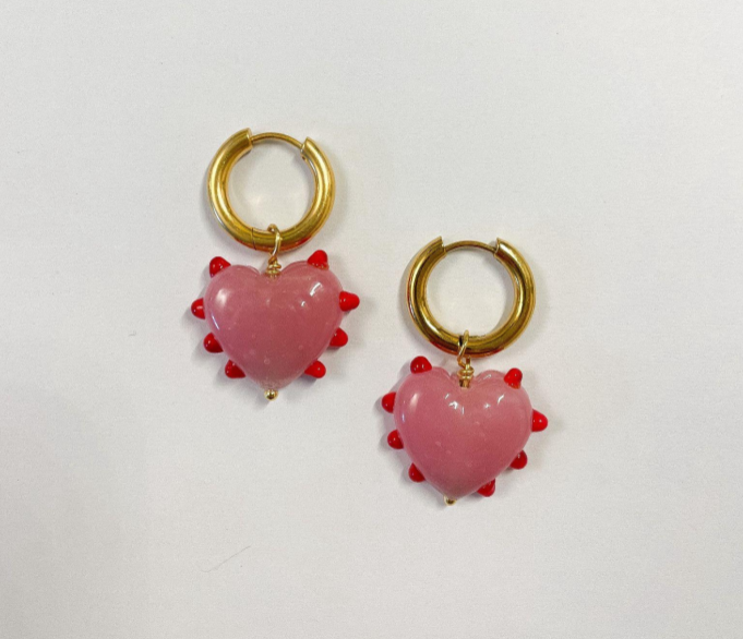 Milagros Heart Pink pair- SAMPLE