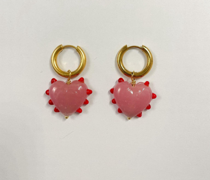 Milagros Heart Pink pair- SAMPLE
