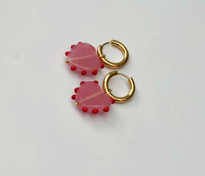 PAIR Milagros Heart Pink Earring