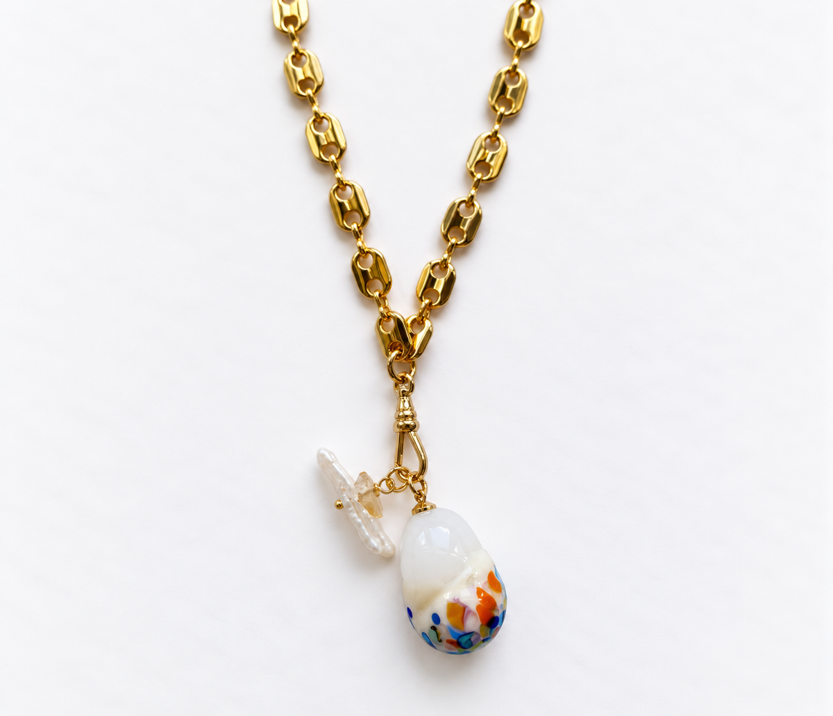 XL Glass Baroque Pearl Necklace - 1 IN STOCK