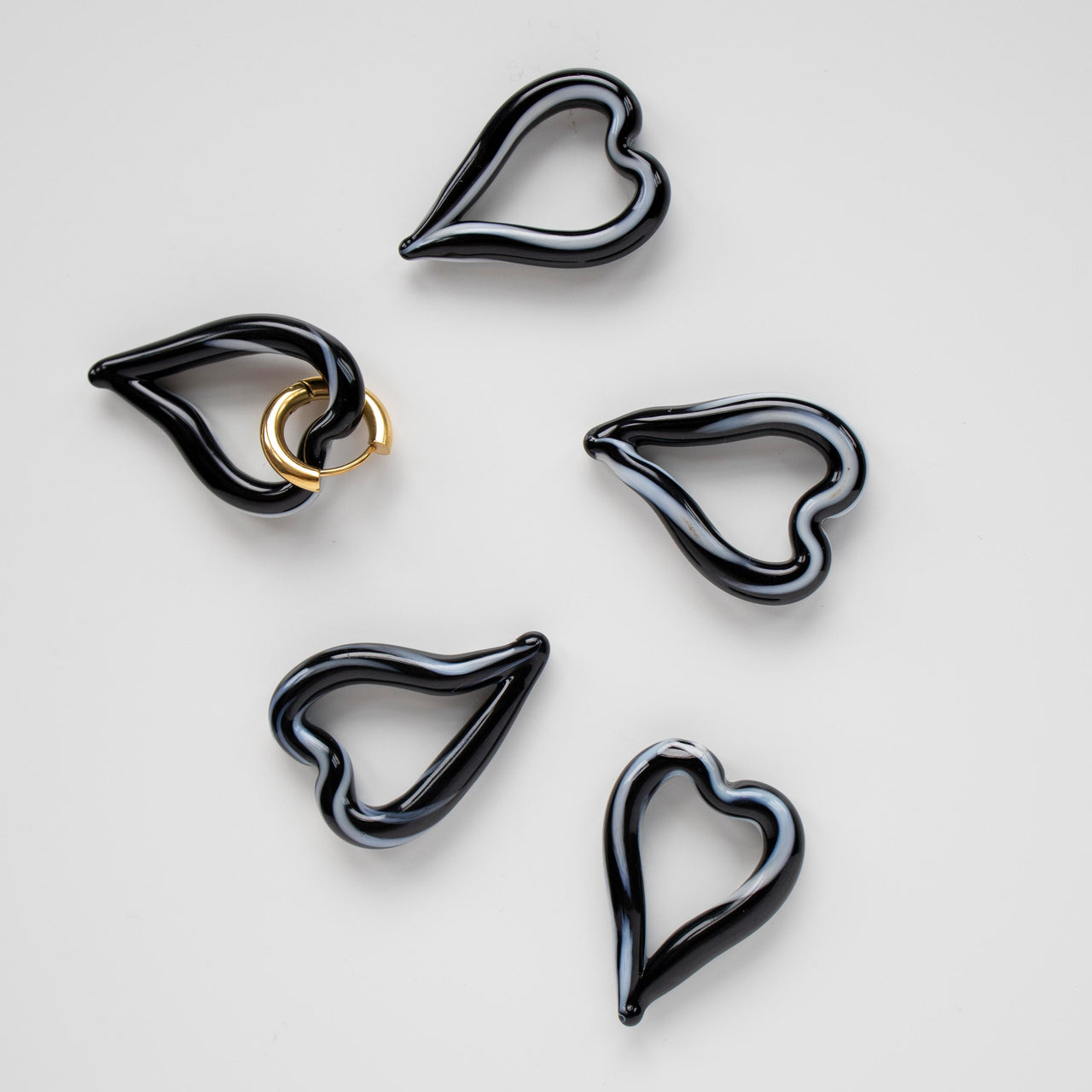Heart of Glass Striped Black & Ivory - SAMPLE