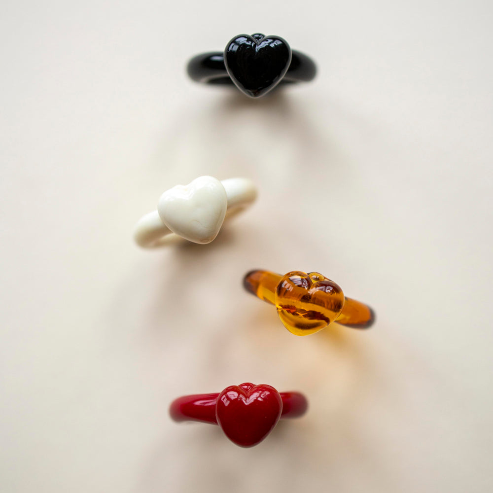Love Ivory Glass Ring