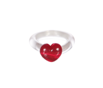 Love See Through Red Glass Ring