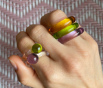 Linea Yellow Translucent Glass Ring
