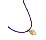 Gold Lemon & Silk Cord Necklace