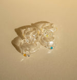 Daisy Clear & Green Dot Glass Ring