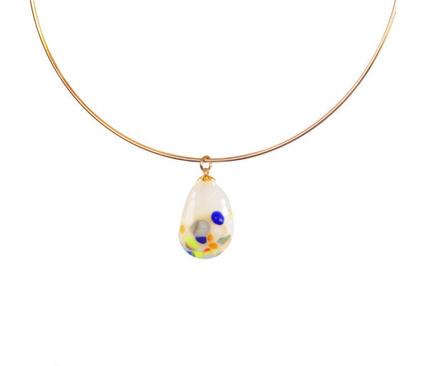 Zero Waste XL Glass Baroque Pearl Collar Necklace