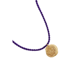Gold Lemon Slice & Silk Cord Necklace
