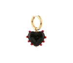 Milagros Heart Black & Red Earring
