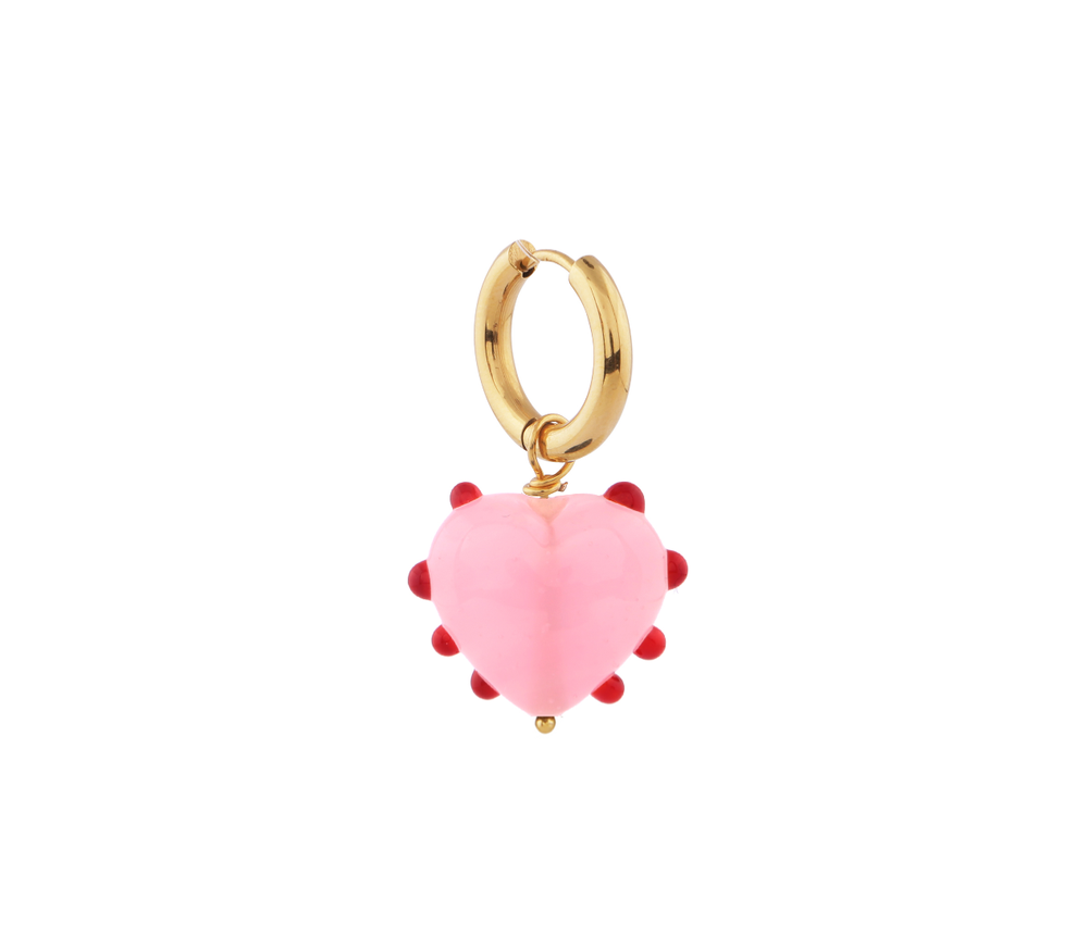 Milagros Heart Pink Earring