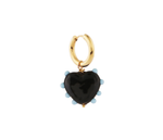 Milagros Heart Black & Pastel Blue Earring