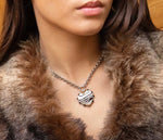 XL Milagros Heart & Silver Belcher Chain Necklace