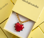 XL Milagros Heart Red Belcher Chain Necklace