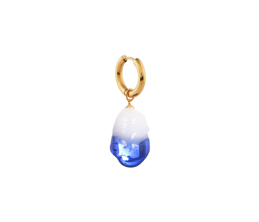 XS Glass Baroque Pearl Blue Earring