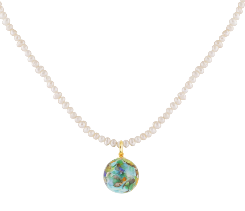 Zero Waste Orbit Pendant Pearl Necklace