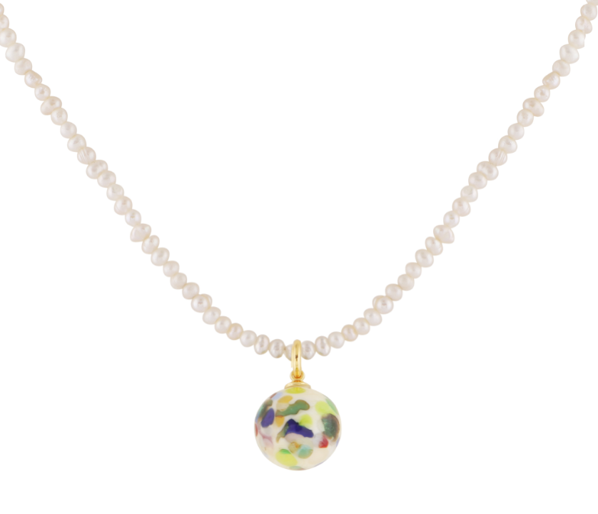 Zero Waste Orbit Pendant Pearl Necklace