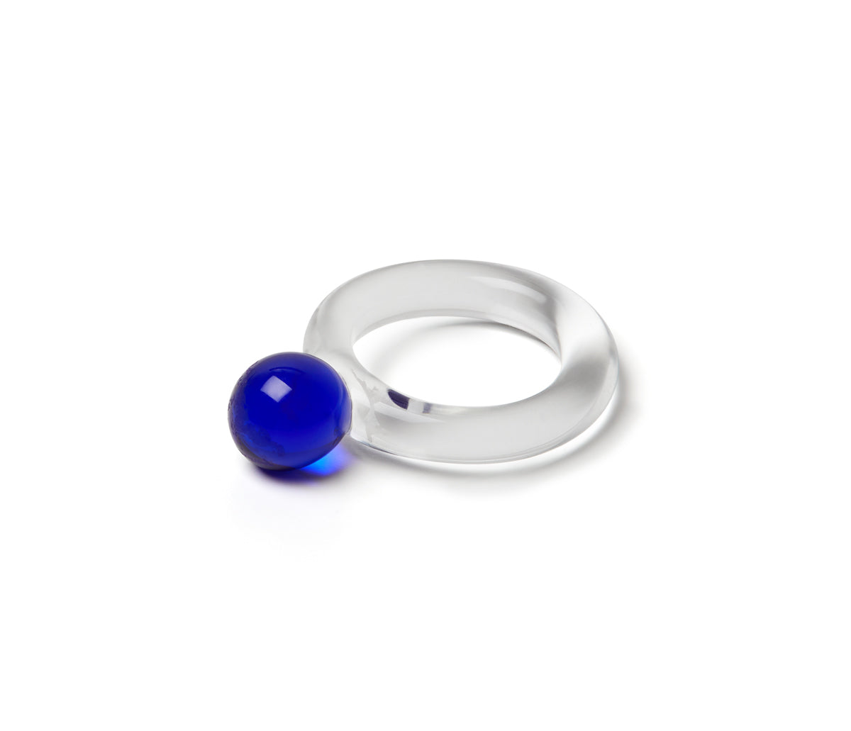 Bolita Navy Blue Glass Ring