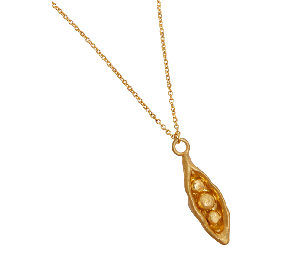 Gold Pea in a Pod & Trace Chain Necklace