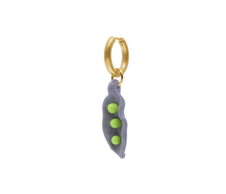 Pea in a Pod Purple Glass Earring