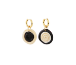 Sea Urchin Black & Ivory Glass Combo Earrings