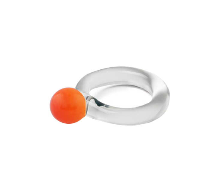 Bolita Opaque Orange Glass Ring