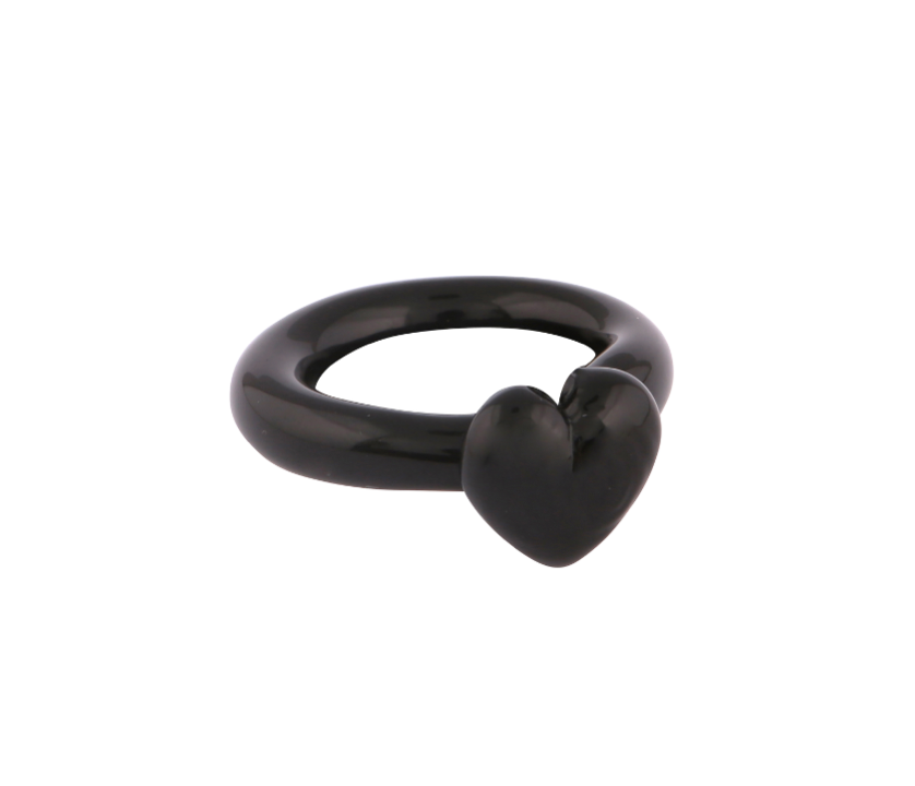 Love Black Glass Ring