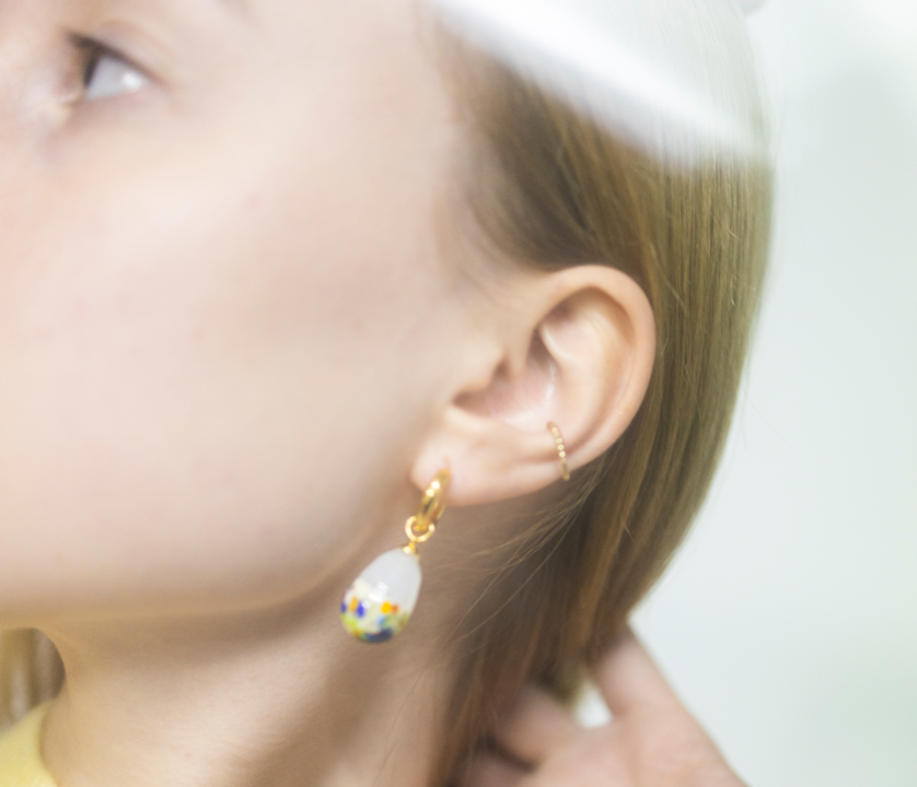 XS Glass Baroque Pearl Zero Waste Earring