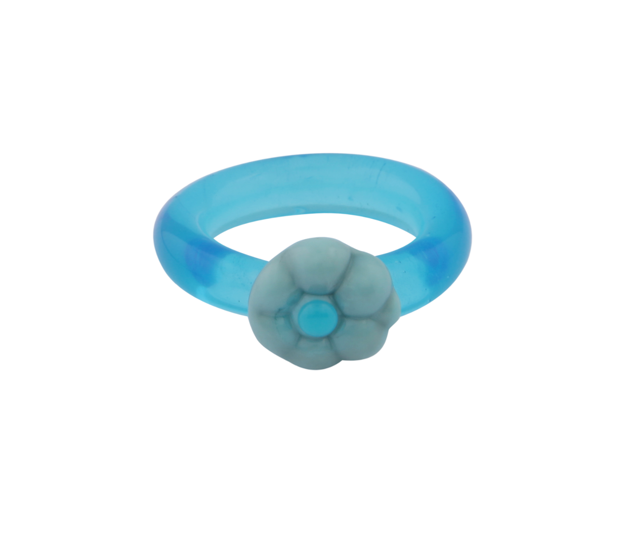 Daisy Blue Glass Ring