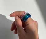 Linea Aquamarine Glass Ring