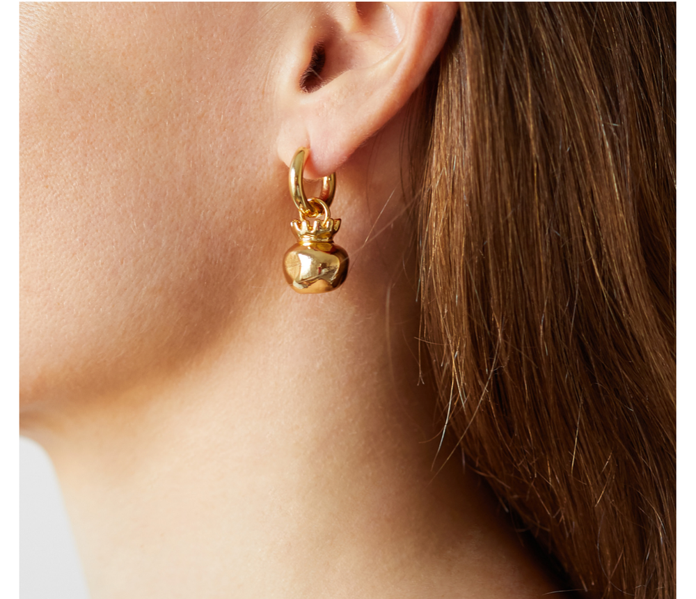 Gold Pomegranate Earrings