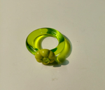 Daisy Green Glass Ring