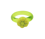 Daisy Green Glass Ring