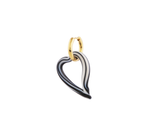 Heart of Glass Stripey Ivory & Black Earring